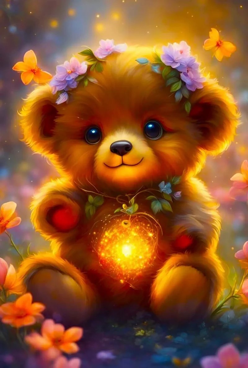 Diamond Painting - Kleiner Leuchtbär