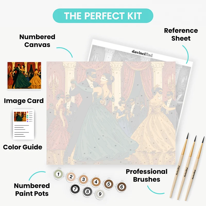 Masked Ballroom Dance - Paint by Numbers Kit