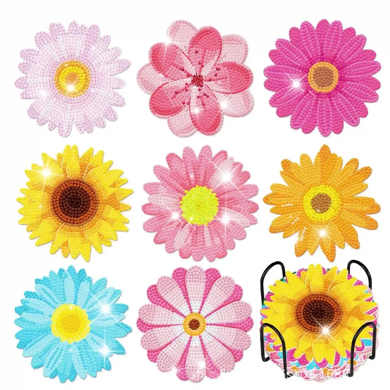 Diamond Painting - Untersetzer "Bunte Blumenwiese"