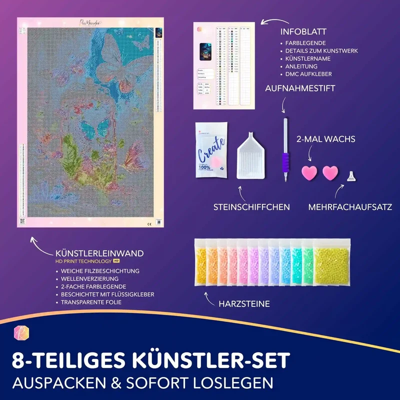 Diamond Painting Leuchtbild Special - Nacht der Schmetterlinge