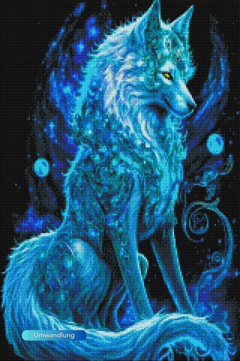 Diamond Painting Leuchtbild Special - Verzauberter Wolf
