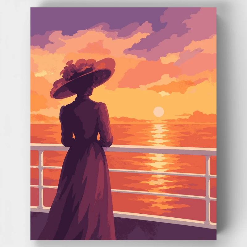 Lady at Sunset - Paint by Numbers Kit