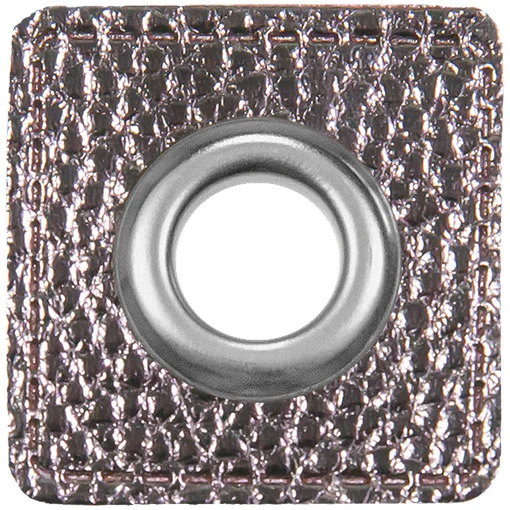 Ösen Patches Kunstleder 10mm silbergrau metall