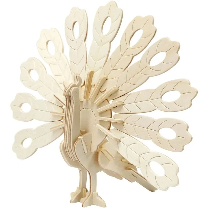 3D Wooden Peacock Model