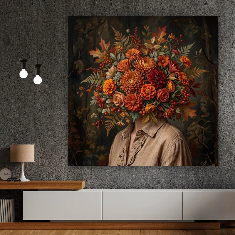 Leinwandbild Beeindruckendes Blumenarrangement Porträt Quadrat