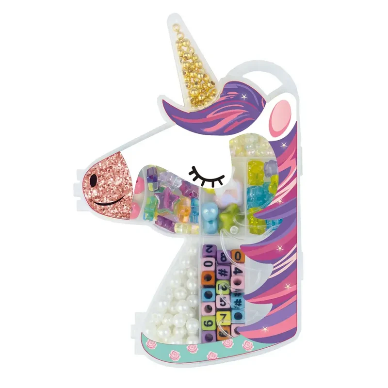 LENA Fädelperlen Dose - Einhorn, Schmetterling, Regenbogen