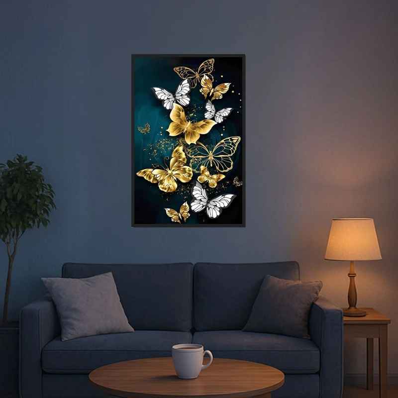 Diamond Painting Multi Special - Goldene Schmetterlinge