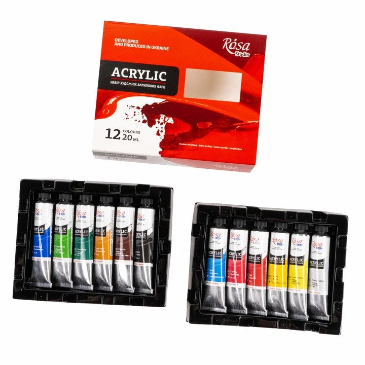ROSA STUDIO Acrylic Paint Set | 12 x 20 ml