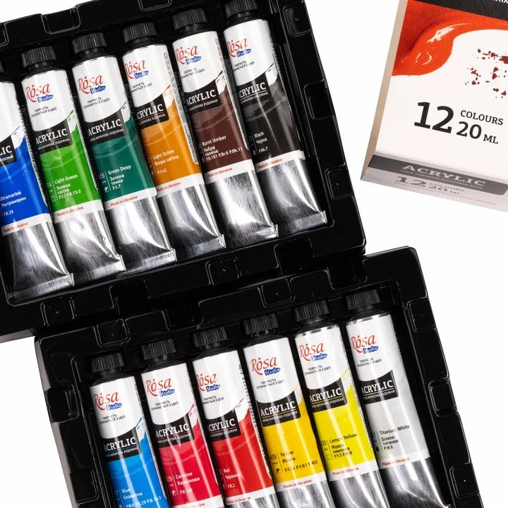 ROSA STUDIO Acrylic Paint Set | 12 x 20 ml