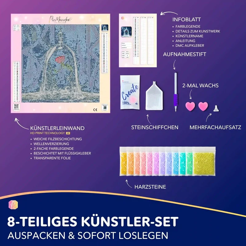 Diamond Painting - Rose im Wunderglas
