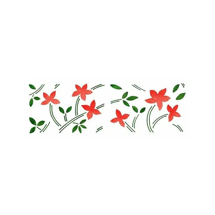 XL Leaves and Flowers Stencil 22x67 cm