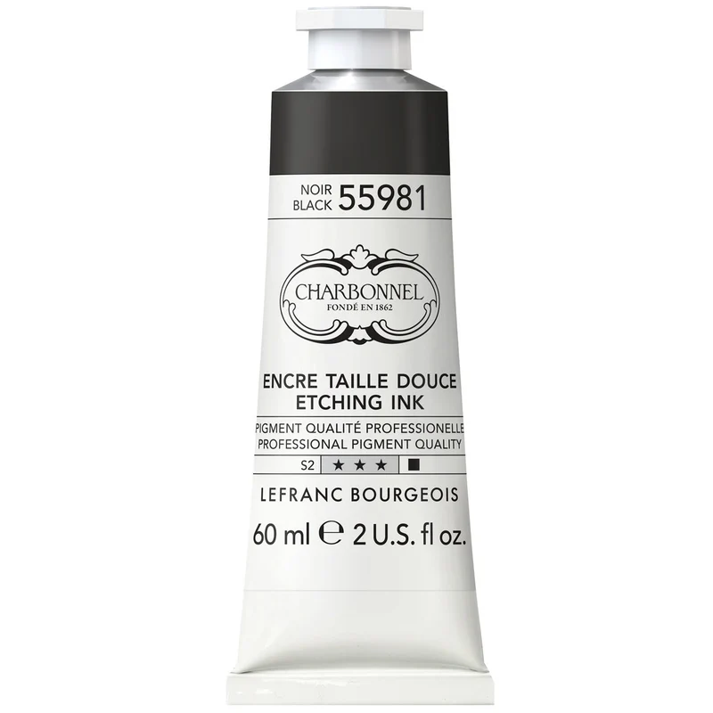 Charbonnel - Etching Ink - 60ml Black 55981 (S2)