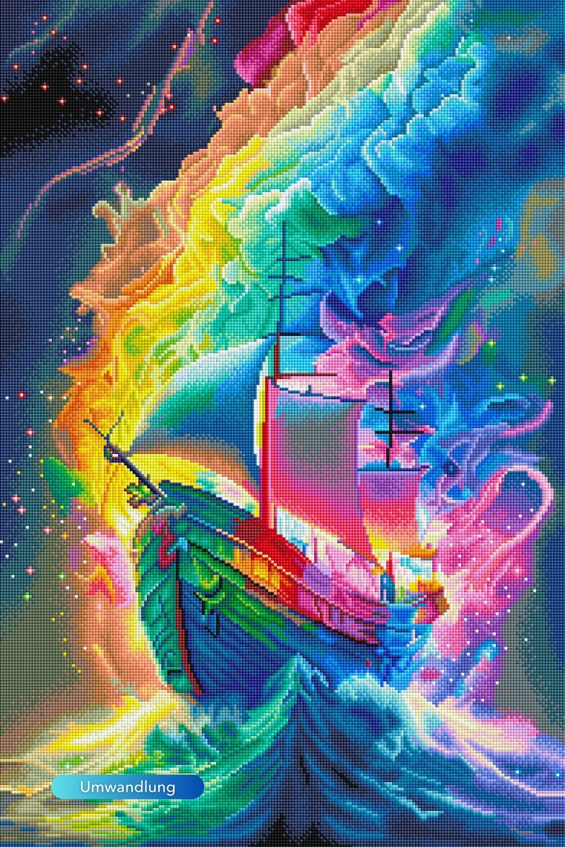 Diamond Painting Multi Special - Schiff im bunten Meer
