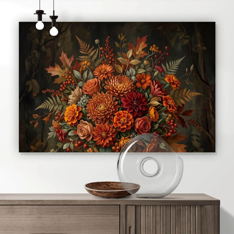 Acrylglasbild Beeindruckendes Blumenarrangement Porträt Querformat