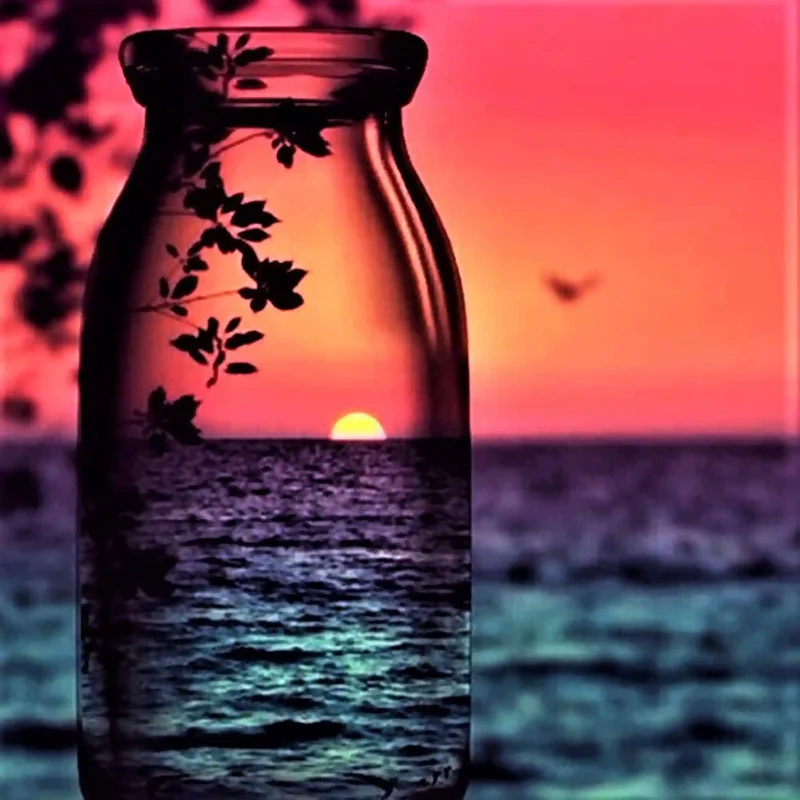 Diamond Painting - Roter Sonnenuntergang