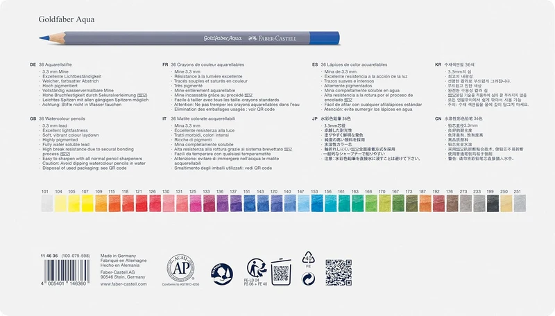Faber-Castell Goldfaber 36 Farbstifte im Metalletui