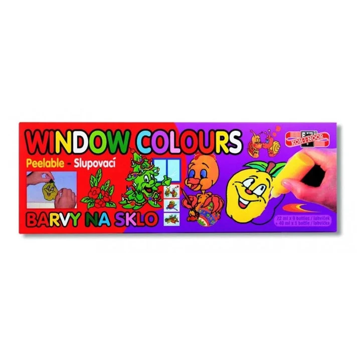 KOH-I-NOOR Peel-Off Glass Paints Set, 9 x 22 ml + 1 x 40 ml