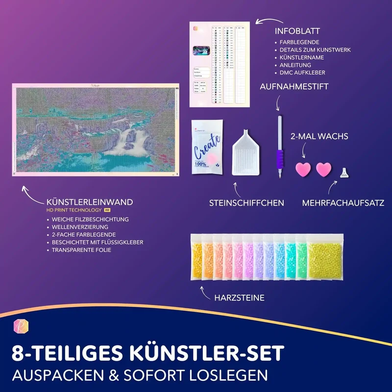 Diamond Painting XXL - Die Ruhe des Wasserfalles