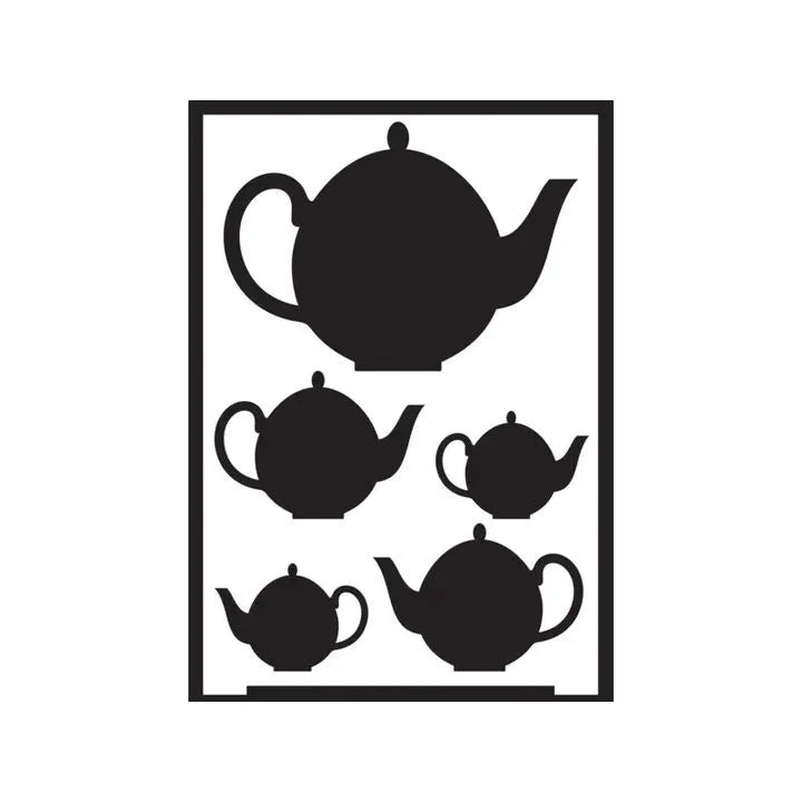 Self-Adhesive Stencil Teapots A5