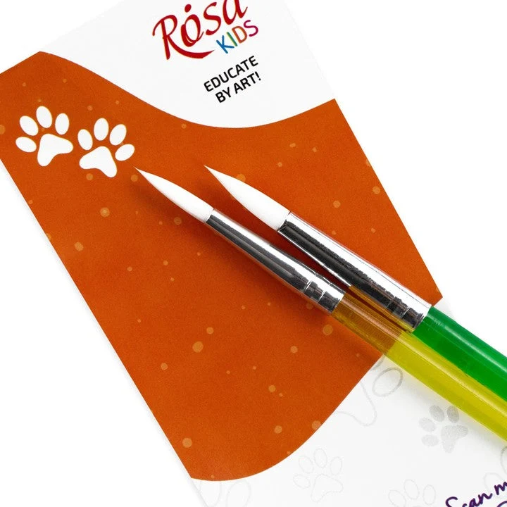 ROSA Kids Set of 2 Synthetic Brushes | Round Brushes No. 6, 8