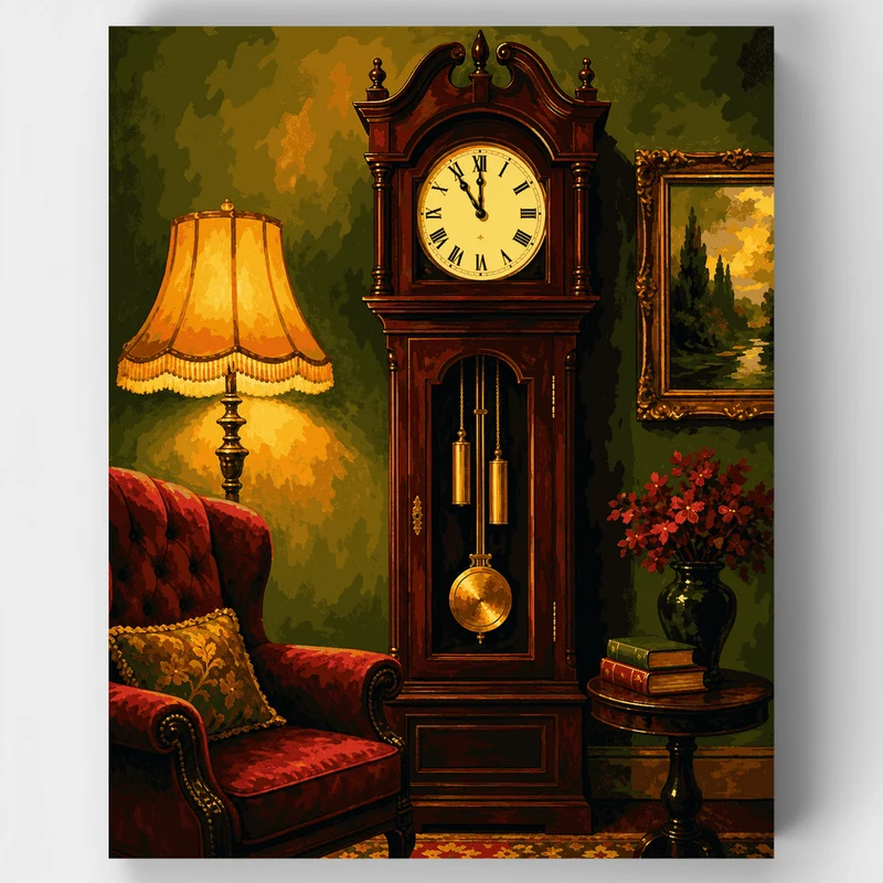 Grandfather Clock Study - Paint by Numbers Kit