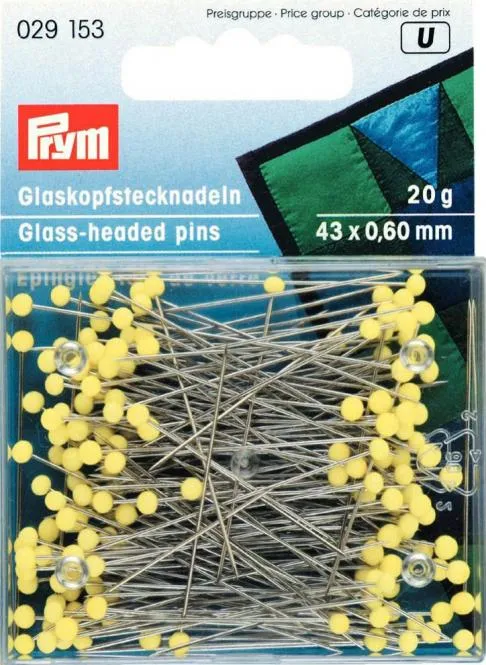 Prym Glaskopfnadeln 0,60 x 43 mm gelb