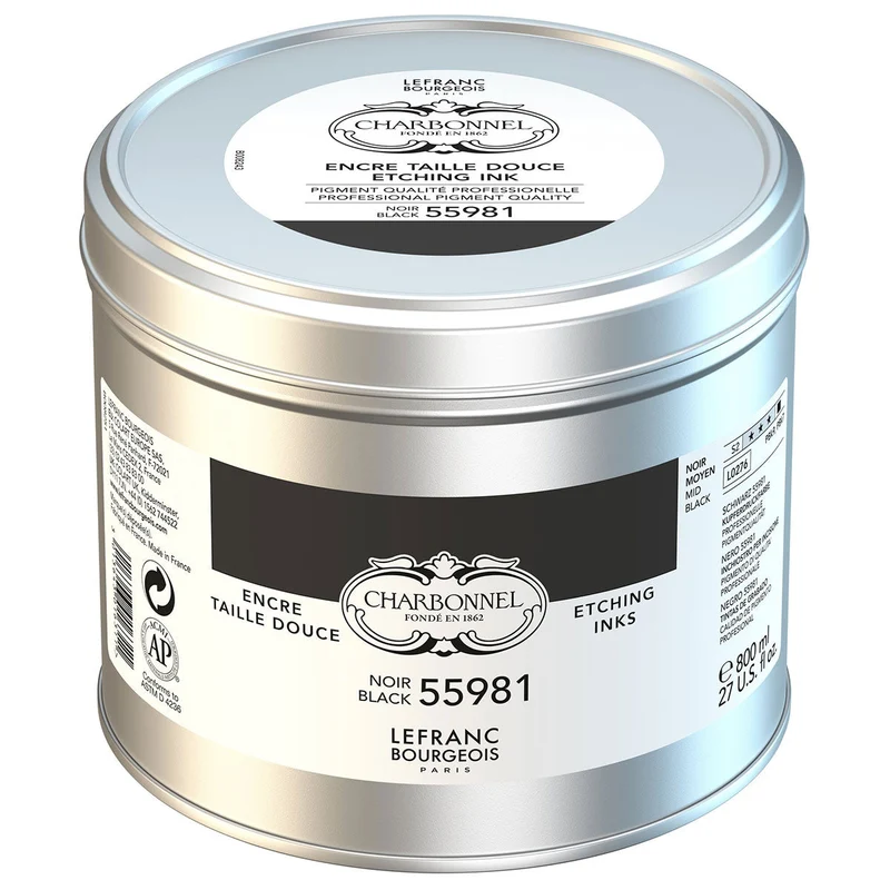 Charbonnel - Etching Ink - 800ml Black 55981 (S2)