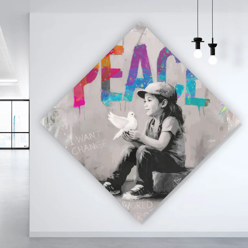 Acrylglasbild The World is ours Peace Raute