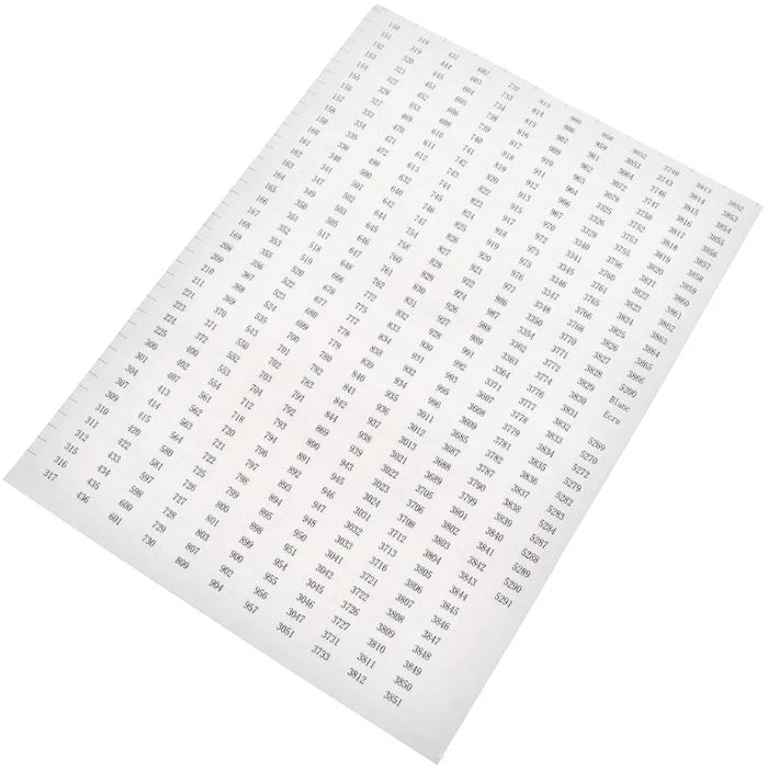 Diamond Painting Etiketten mit allen 457 DMC Nummern