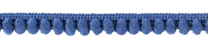Bommelborte 12mm jeansblau