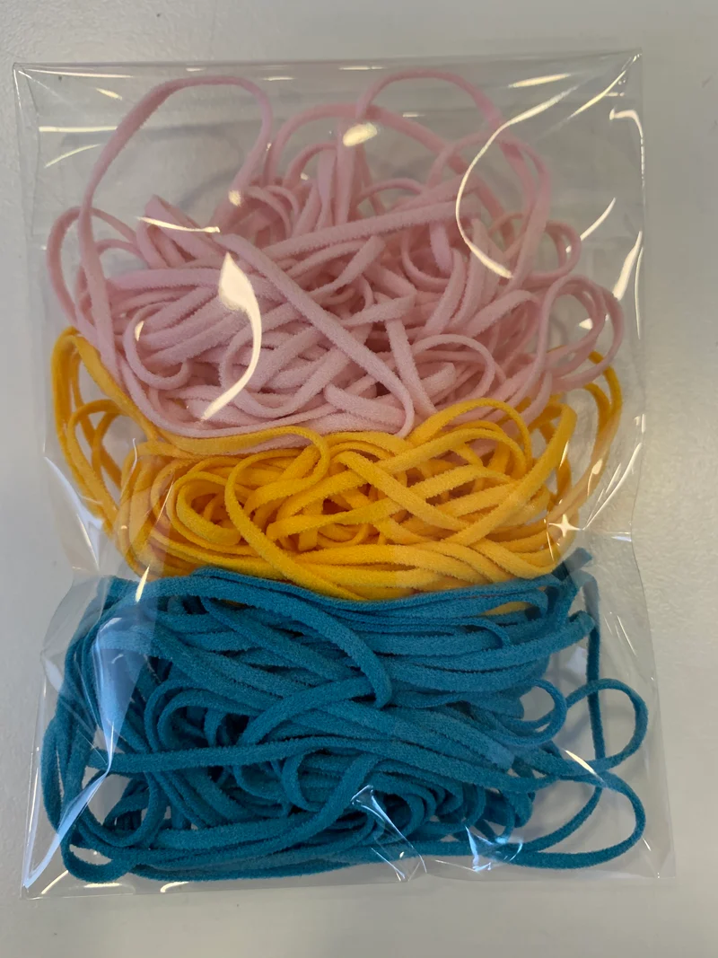 Gummikordel-Paket soft cord 2mm rosa gelb türkis 9m