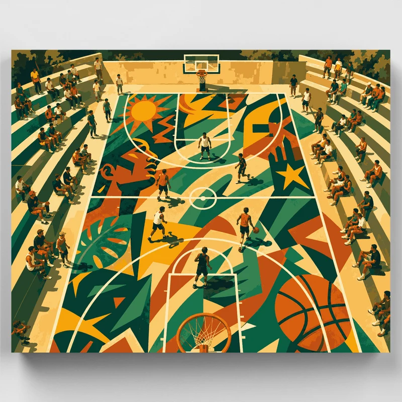 Urban Court Mural - Paint by Numbers Kit