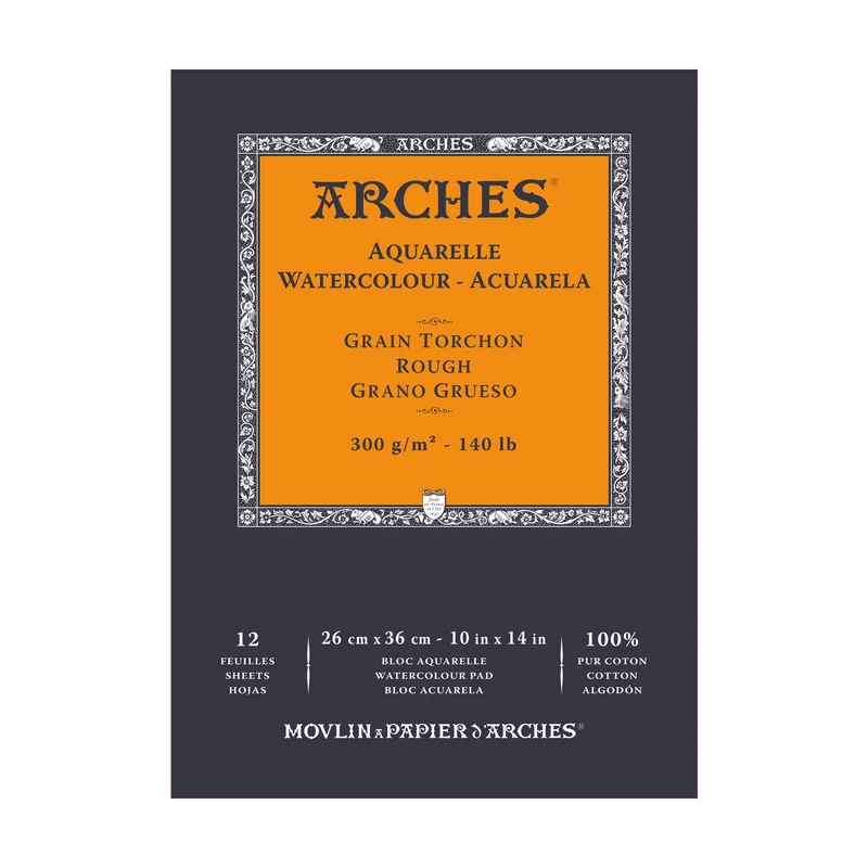 Akvarelový blok ARCHES Aquarelle hrubozrnný prírodná biela 300 g/m² – 12 listov