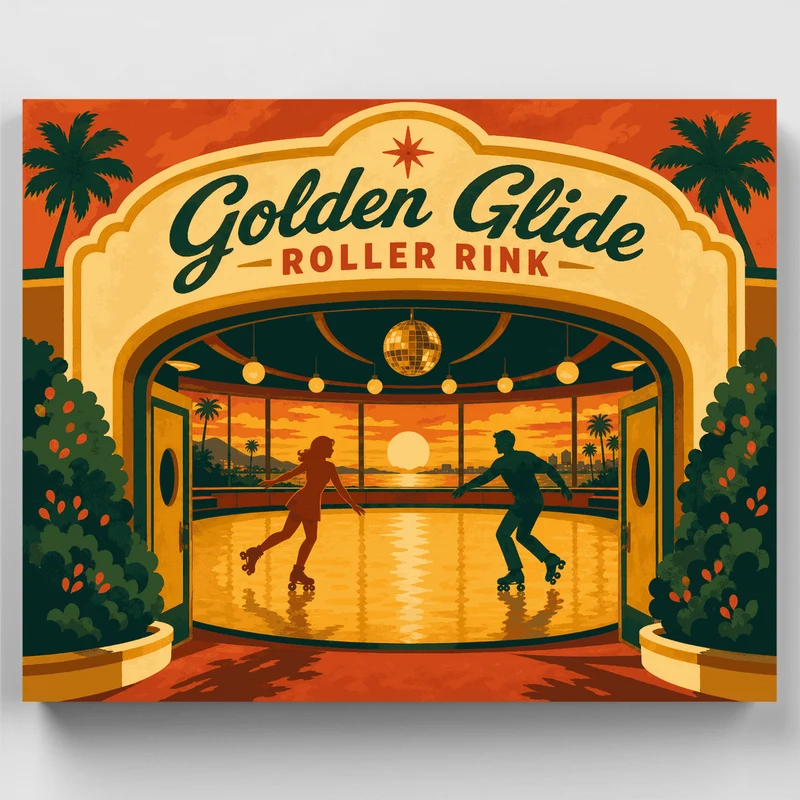 Golden Glide Rink - Paint by Numbers Kit