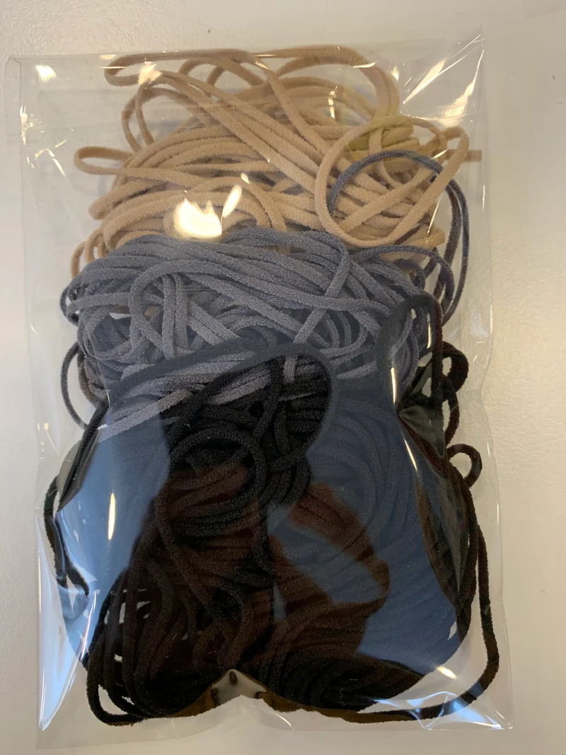 Gummikordel-Paket soft cord 2mm beige schwarz grau 9m