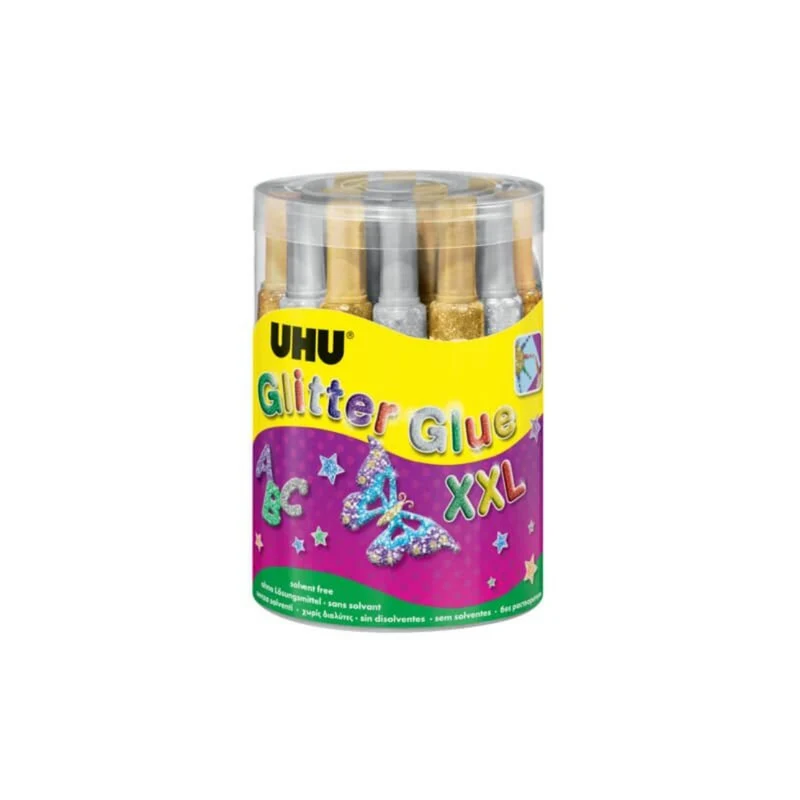 UHU Glitter Kleber 20ml Gold - Glitzerkleber für kreative Projekte