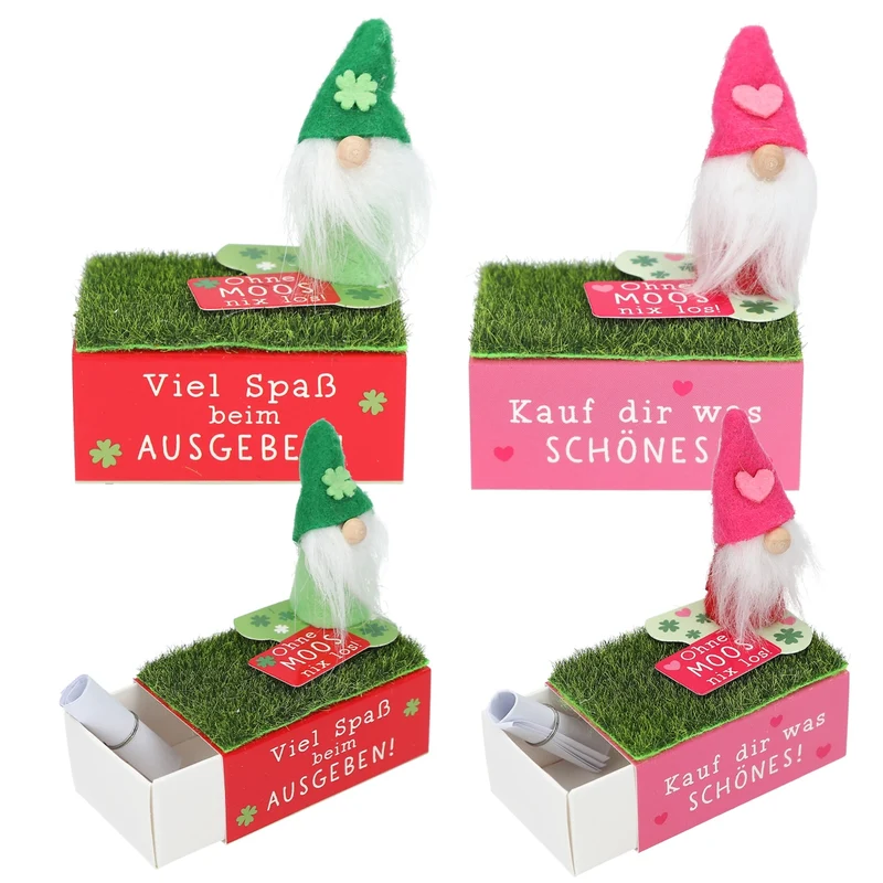 DEPESCHE Wichtel Geldgeschenk-Box mit Moosfläche