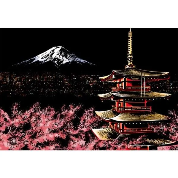 Scratch Painting - Mount Fuji