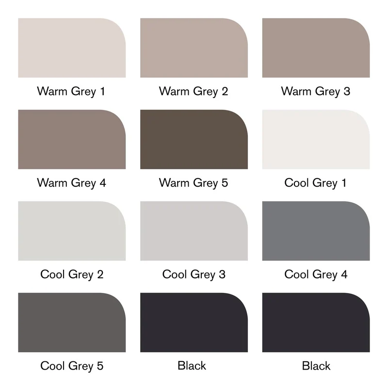Winsor and Newton - Promarker Brush 12 Set GREYS