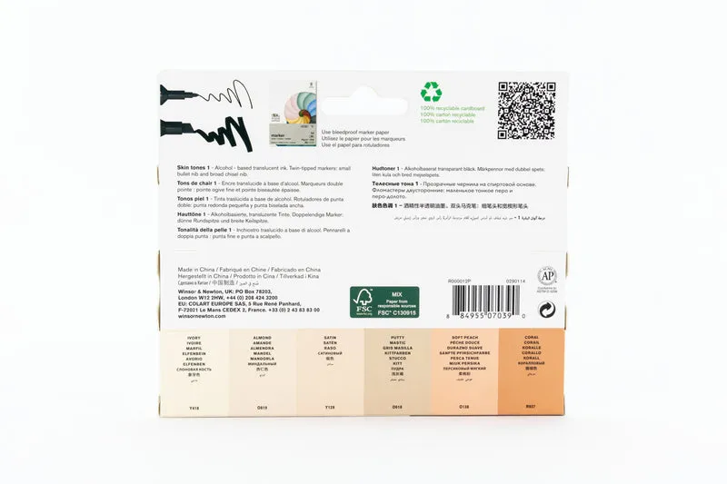 Winsor and Newton - PROMARKER 6 Set SKIN TONES SET 1