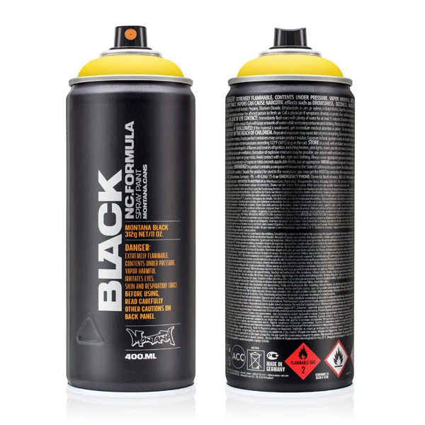 Montana - BLACK - Kicking Yellow - 400ml (BLK1025)