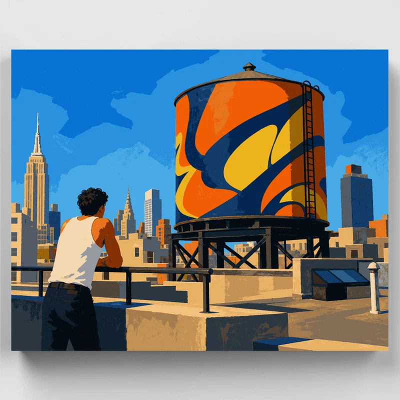 Rooftop Water Tank - Paint by Numbers Kit