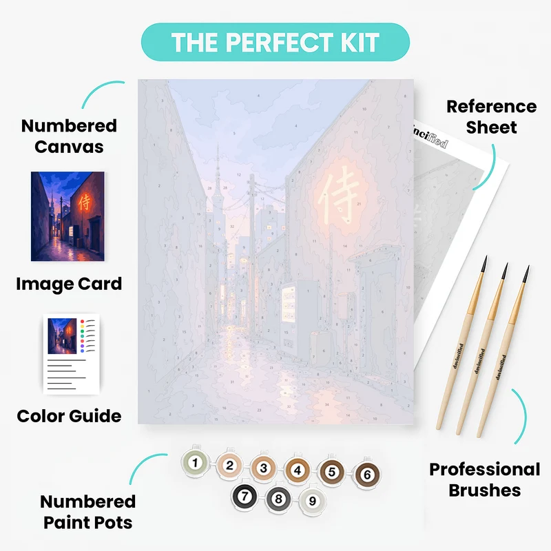 Neon Alley Glow - Paint by Numbers Kit