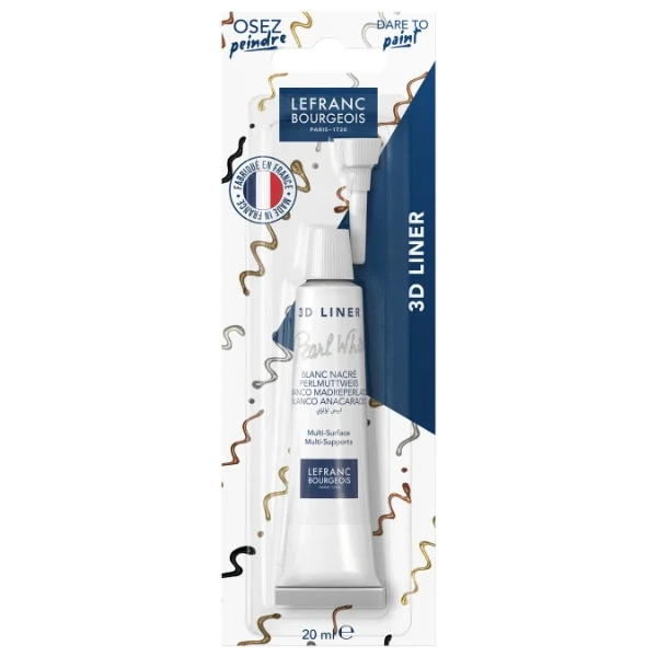 Lefranc & Bourgeois - 20ml Pearl White Lead - Vitrail Glass & Tile Paint Outliner