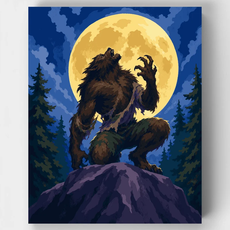 Howling Werewolf - Paint by Numbers Kit