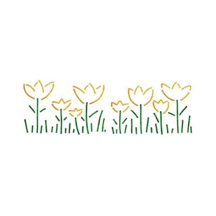 XL Flower Meadow Stencil 22x67 cm
