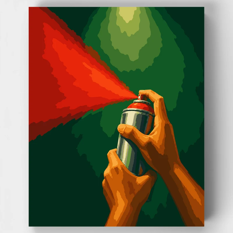 Red Spray Can - Paint by Numbers Kit