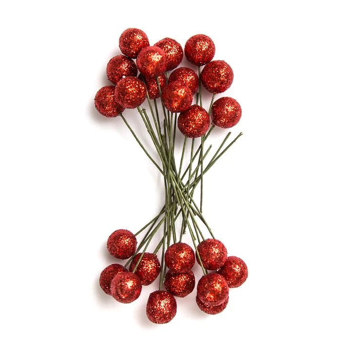 Decorative Holly Berries, 24 Pcs