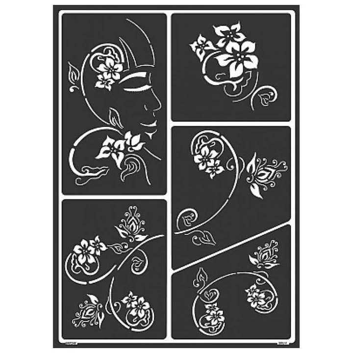 Self-Adhesive Stencil Asia Design A3
