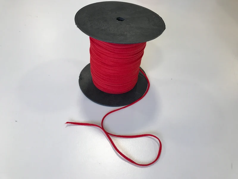 Gummikorrdel soft cord 2mm rot